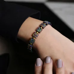 Mystik-Hämatit-Silberarmband
