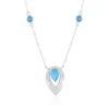 Neonblauer Apatit-Silbercollier
