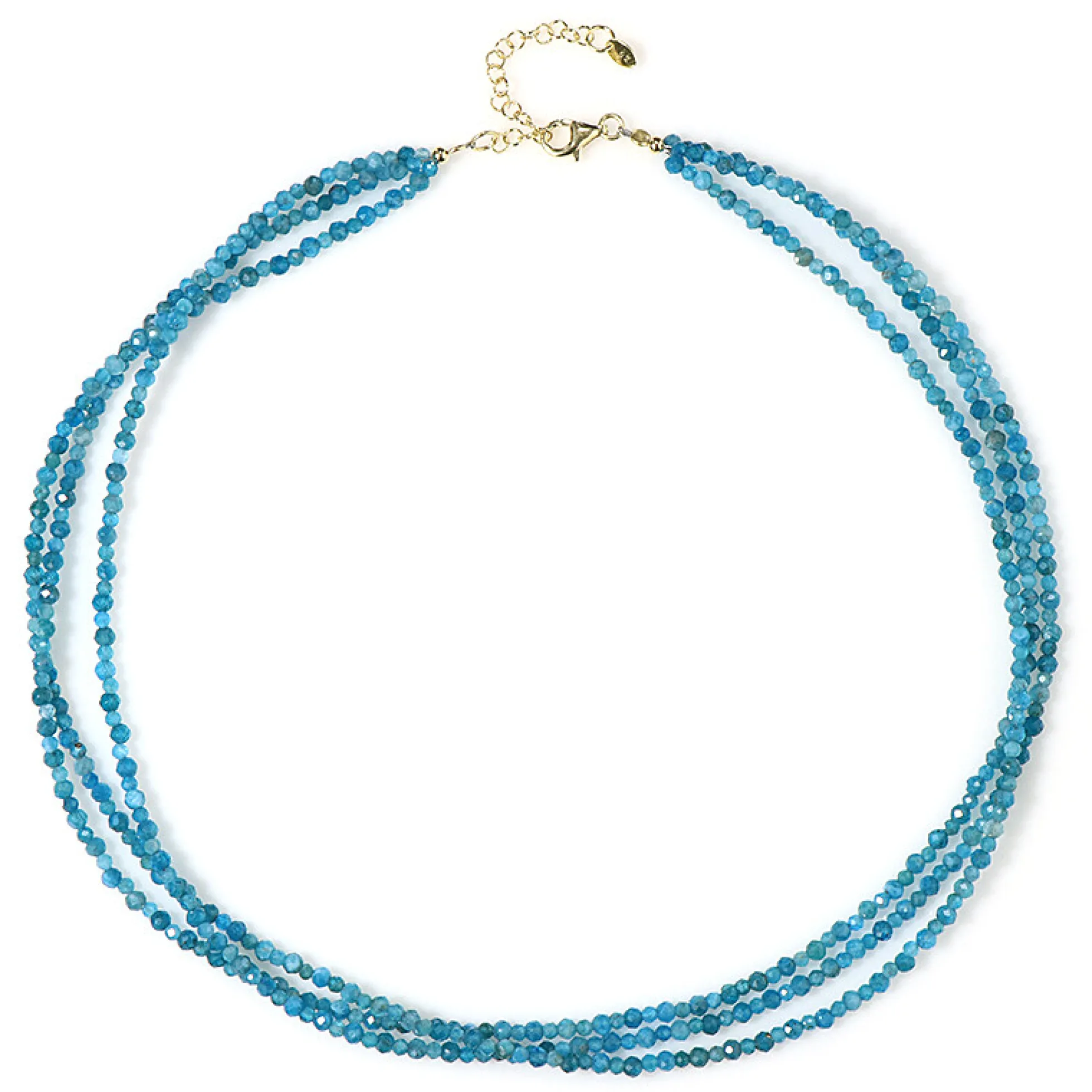 Neonblauer Apatit-Silberhalskette