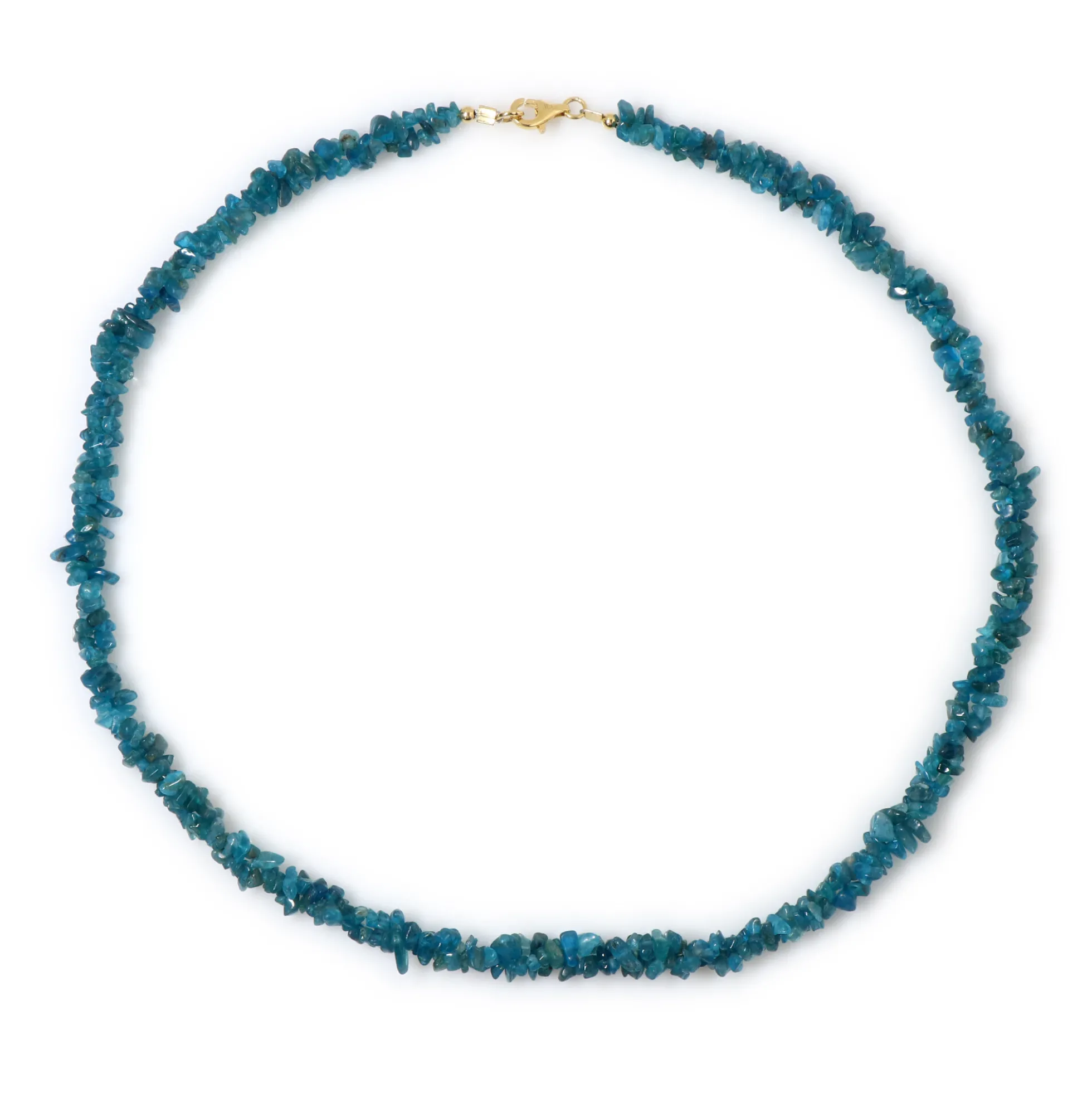 Neonblauer Apatit-Silberhalskette