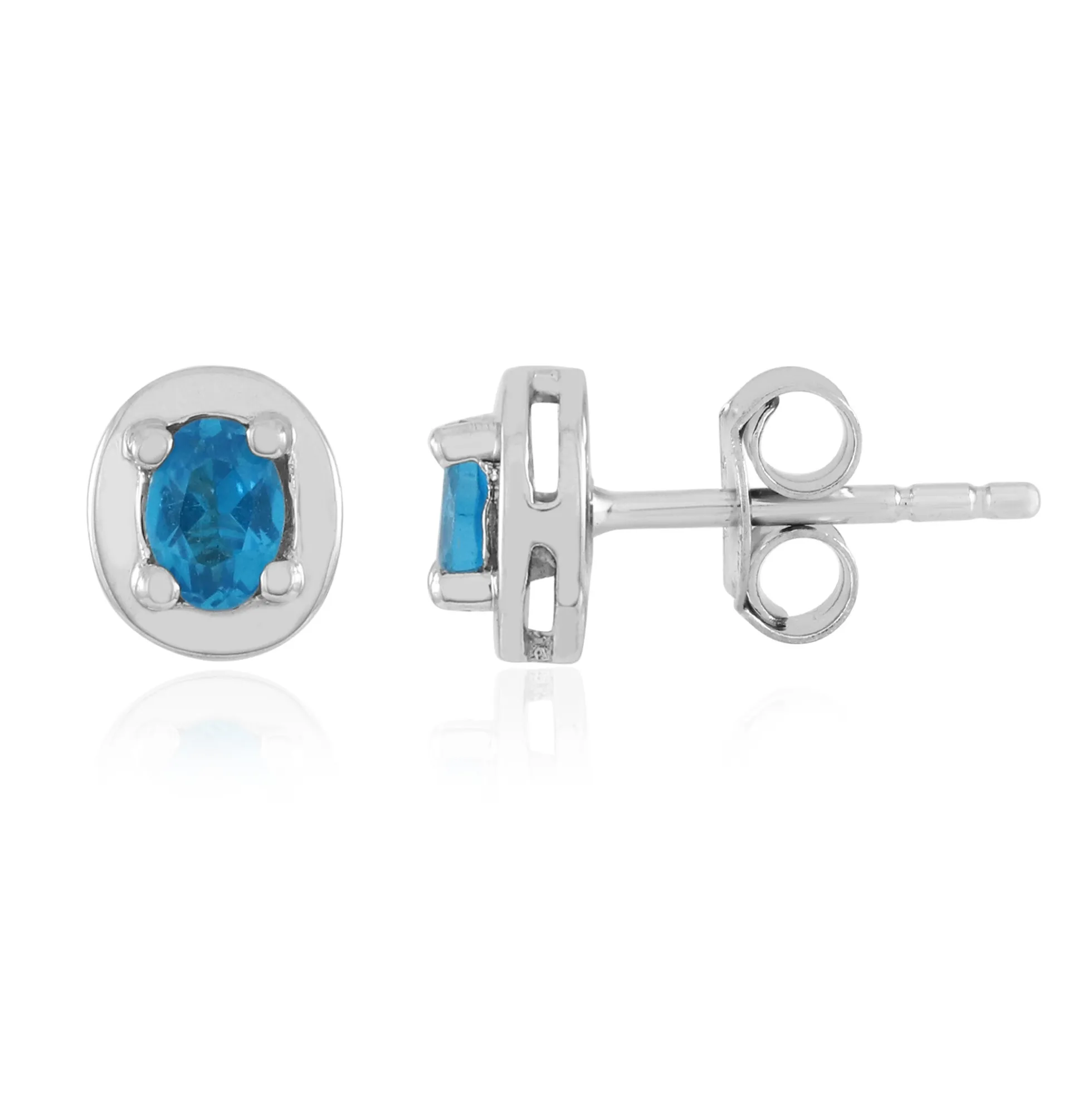Neonblauer Apatit-Silberohrringe