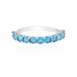 Neonblauer Apatit-Silberring