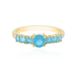 Neonblauer Apatit-Silberring