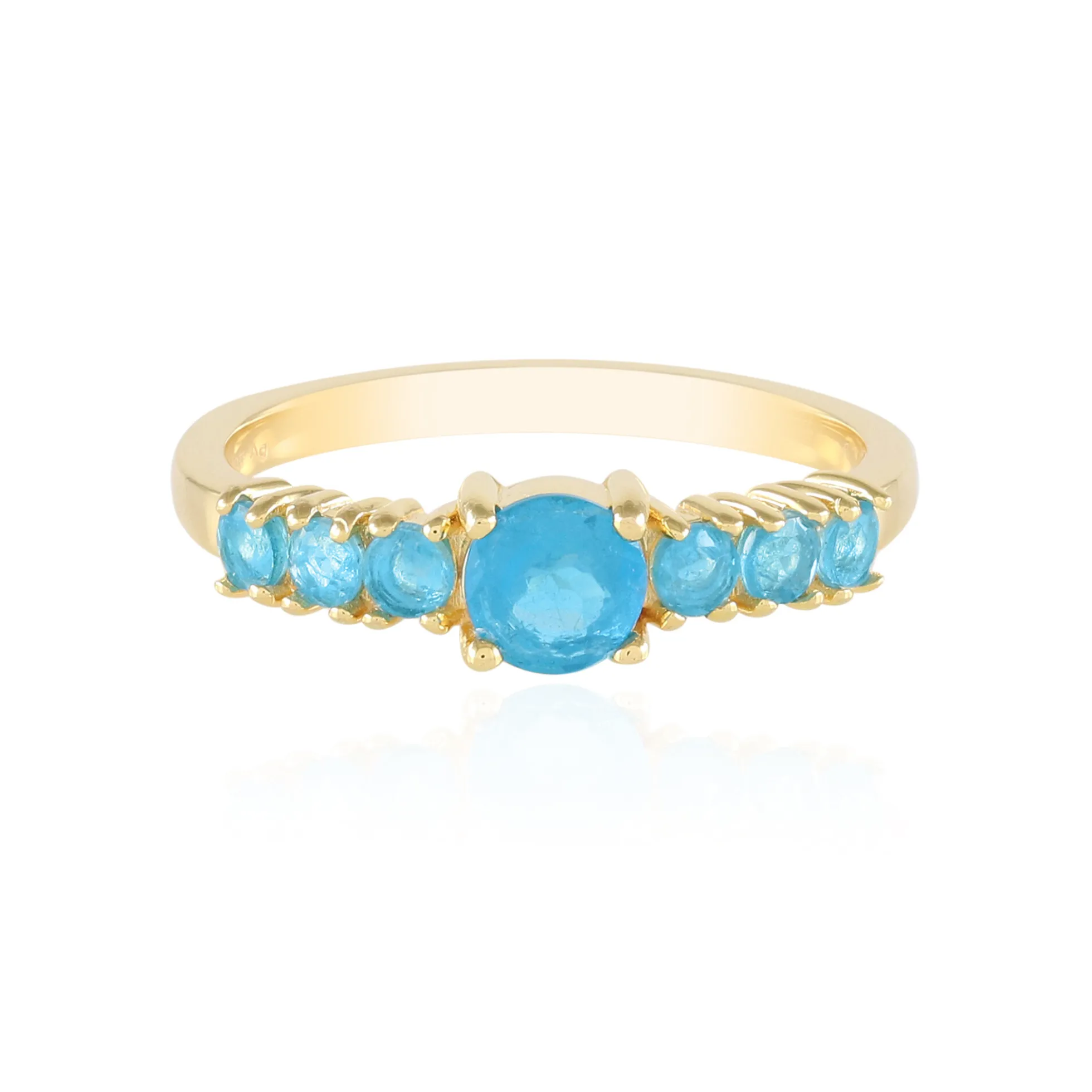 Neonblauer Apatit-Silberring