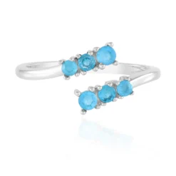 Neonblauer Apatit-Silberring