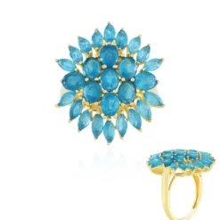 Neonblauer Apatit-Silberring