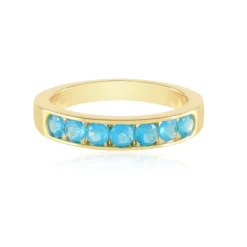Neonblauer Apatit-Silberring