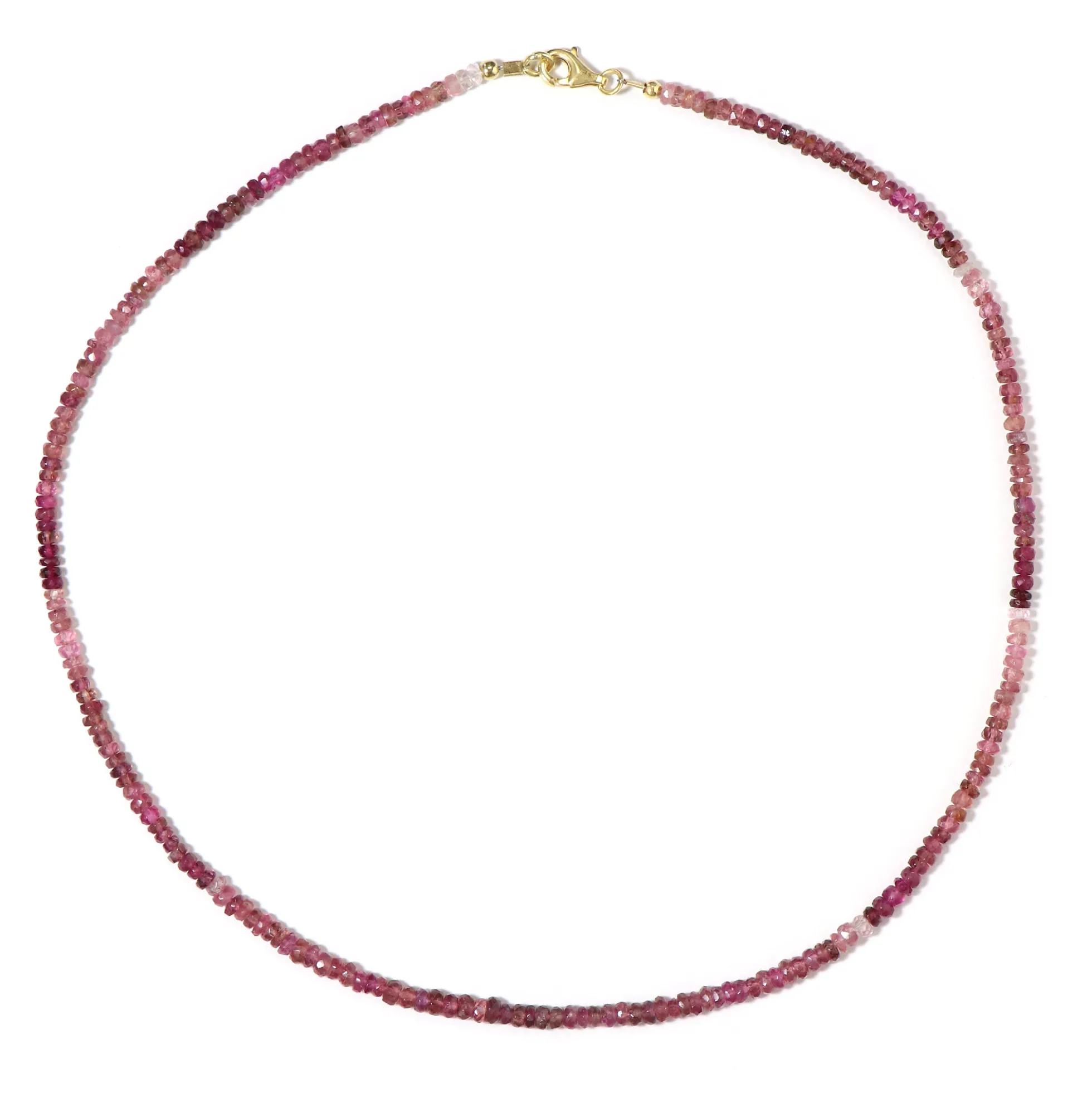 Nigerianischer Pinkfarbener Turmalin-Silberhalskette