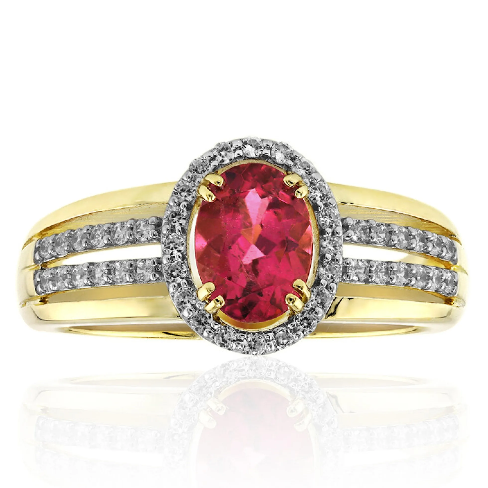 Nigerianischer Rubellit-Goldring