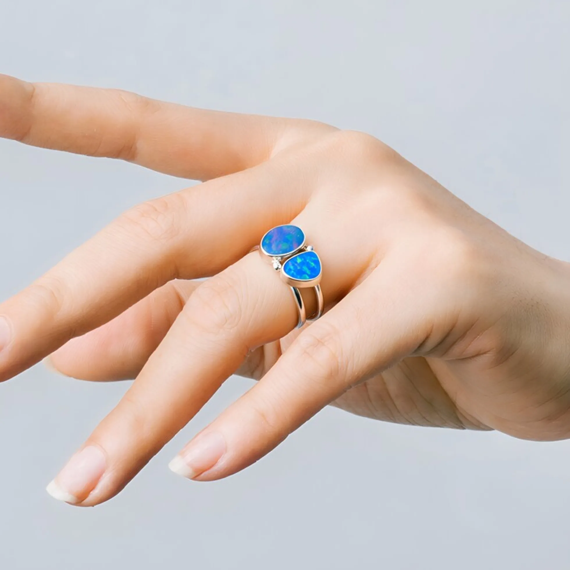 Opal-Dublette-Silberring