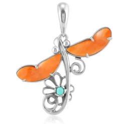 Orange Stachelauster-Silberanhänger