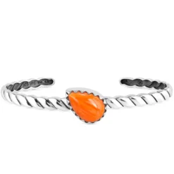 Orange Stachelauster-Silberarmreif