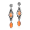 Orange Stachelauster-Silberohrringe