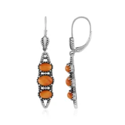Orange Stachelauster-Silberohrringe