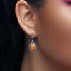 Orange Stachelauster-Silberohrringe