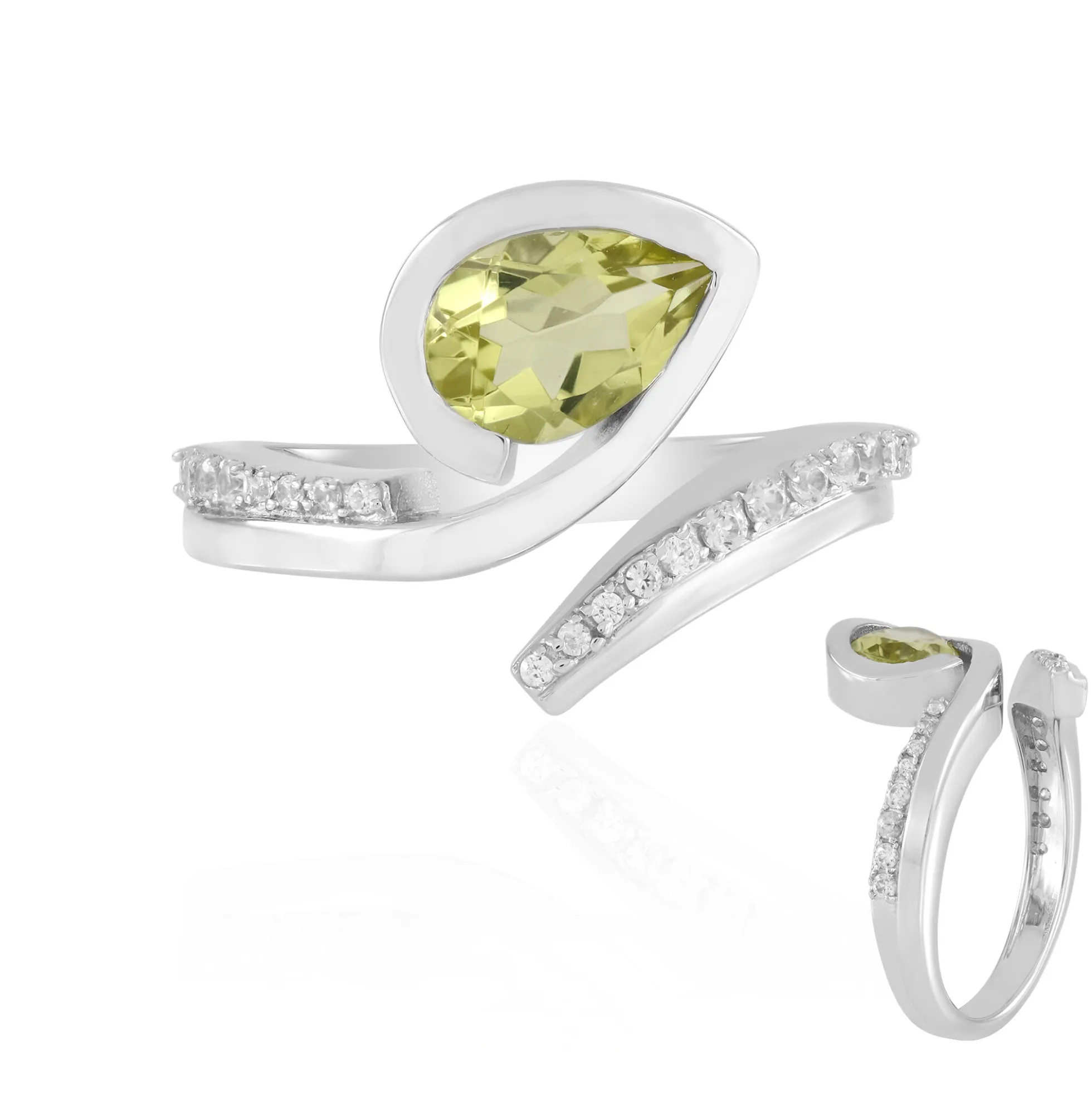 Ouro Verde-Quarz-Silberring