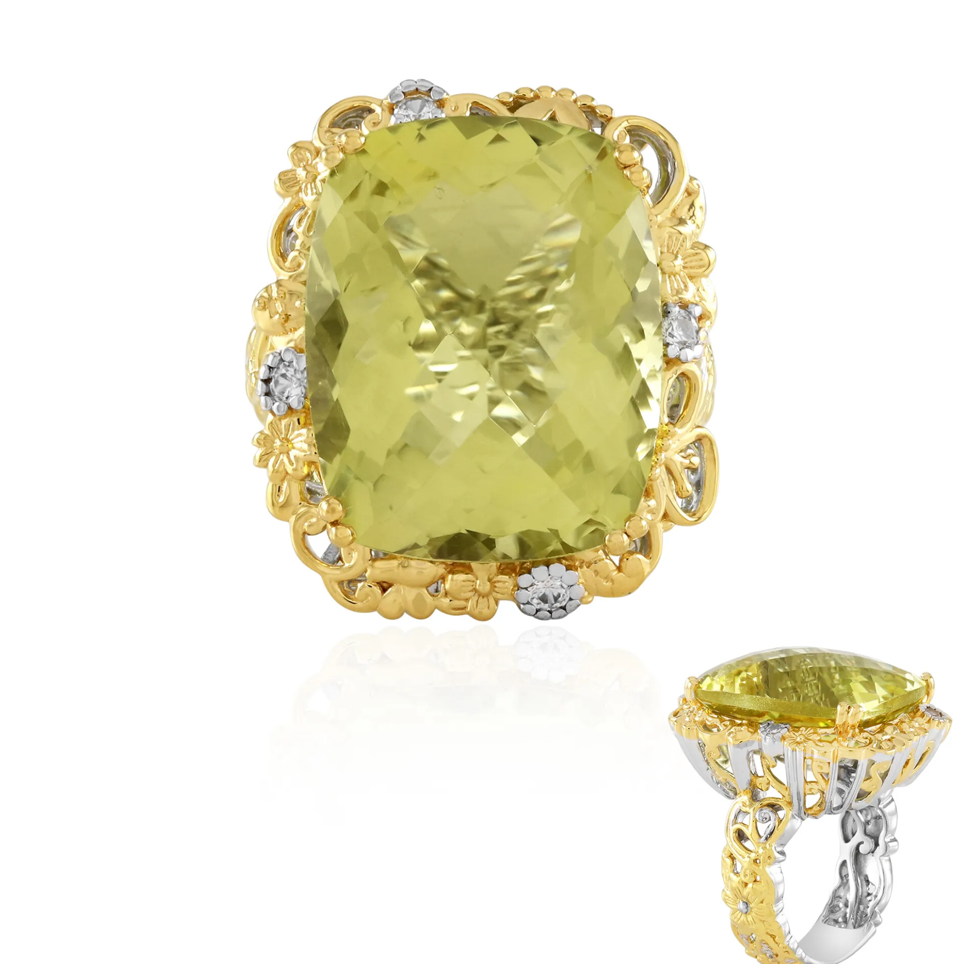 Ouro Verde-Quarz-Silberring