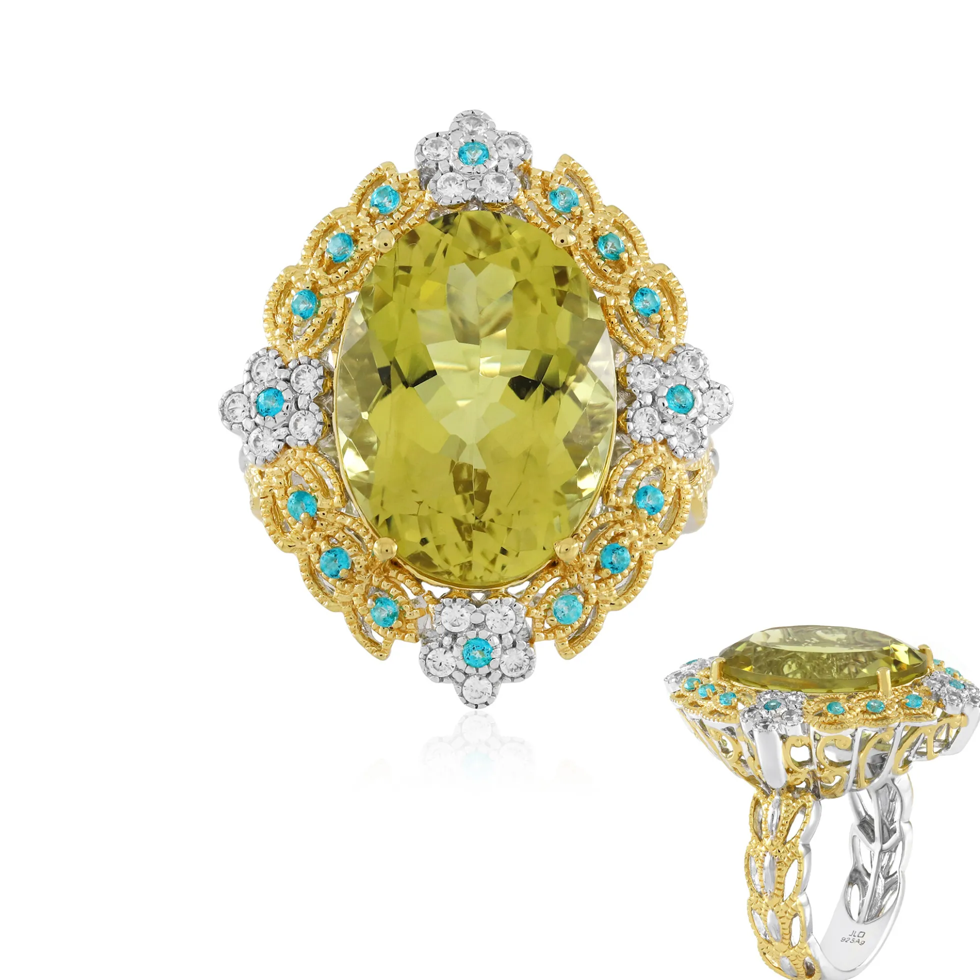 Ouro Verde-Quarz-Silberring