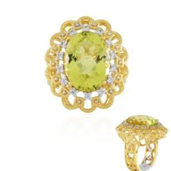 Ouro Verde-Quarz-Silberring