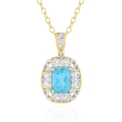 Paraiba-Topas-Silberhalskette