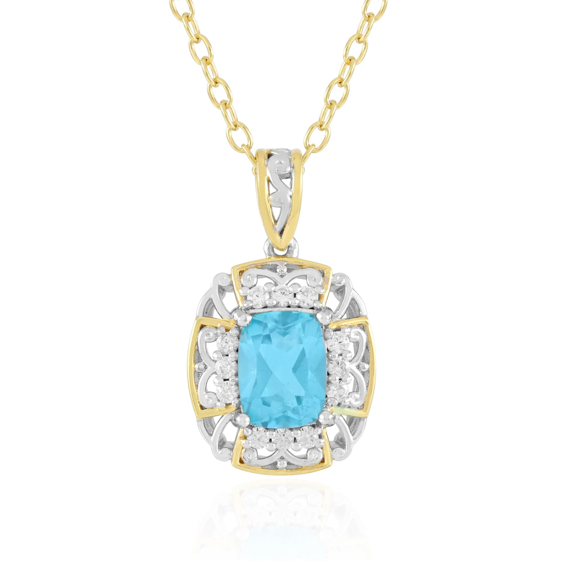 Paraiba-Topas-Silberhalskette