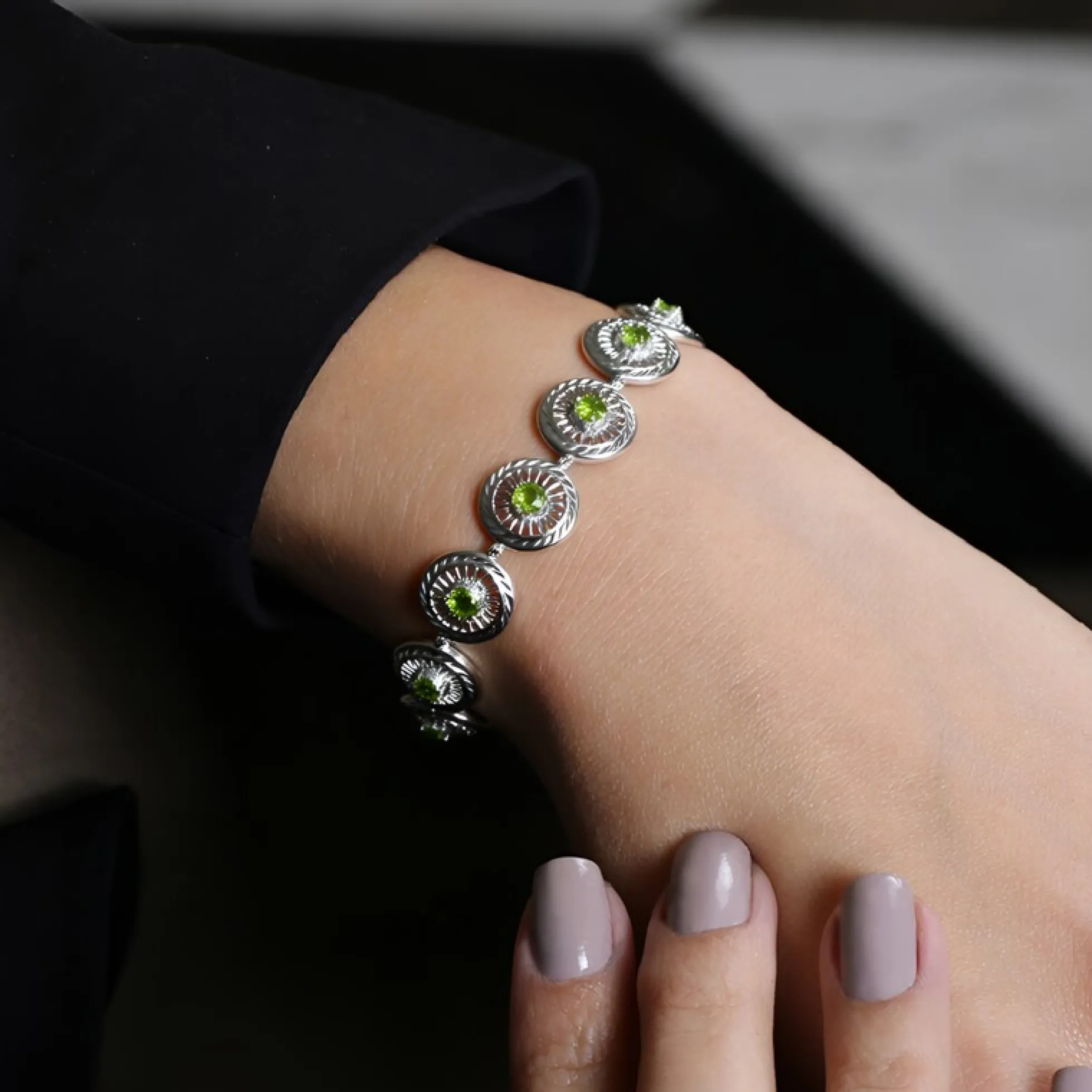 Peridot-Silberarmband