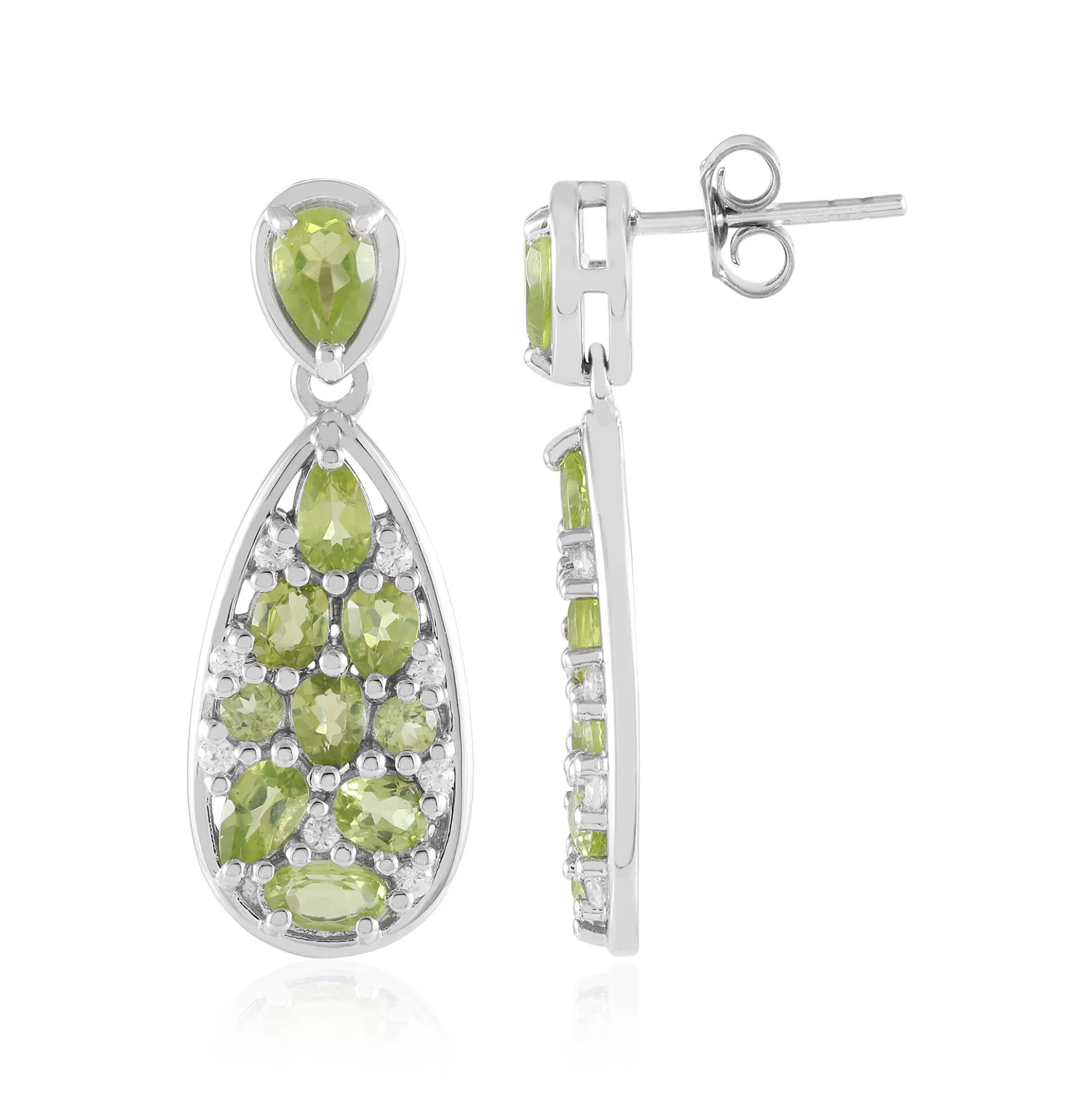 Peridot-Silberohrringe
