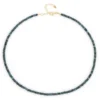 Petrol-Kyanit-Silberhalskette