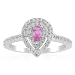 Pinkfarbener Ceylon-Saphir-Silberring