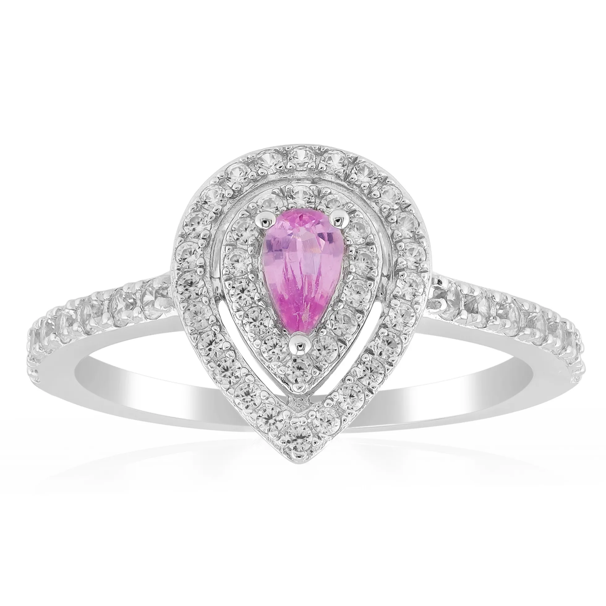 Pinkfarbener Ceylon-Saphir-Silberring