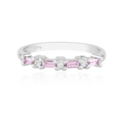 Pinkfarbener Ceylon-Saphir-Silberring