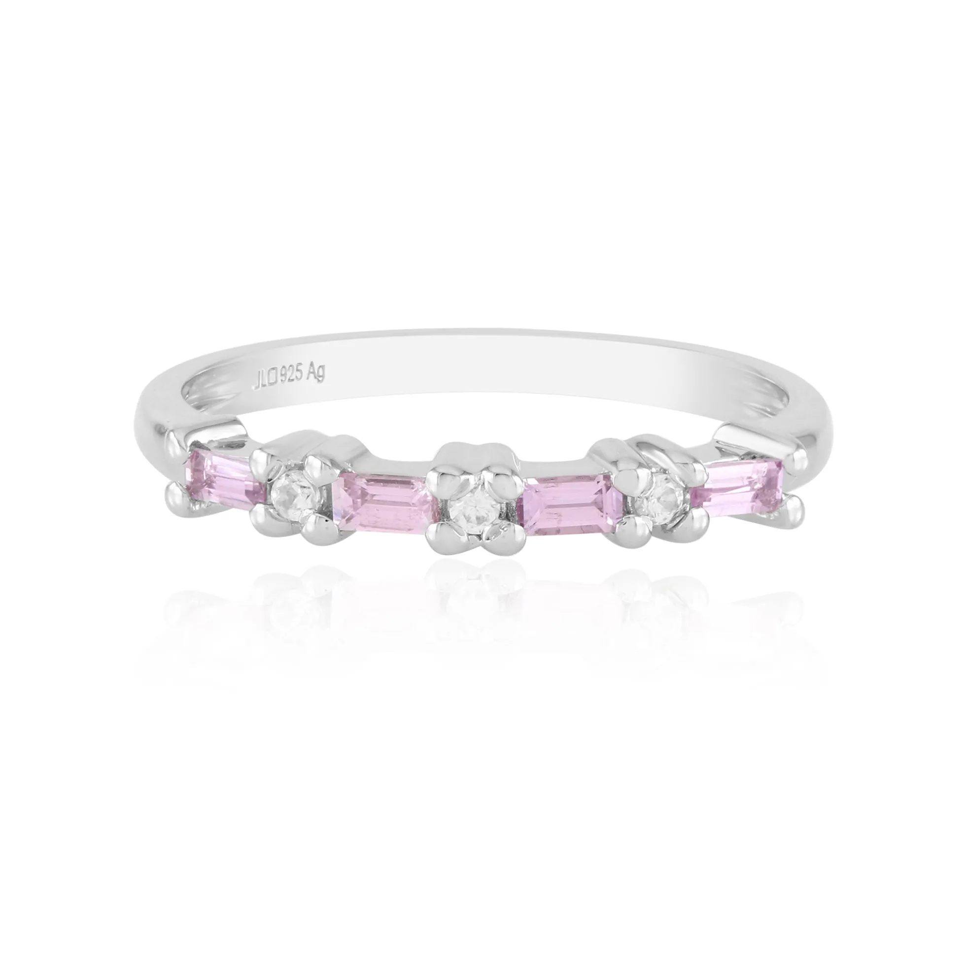 Pinkfarbener Ceylon-Saphir-Silberring