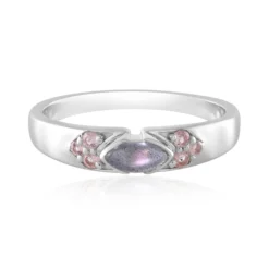 Pinkfarbener Maniry-Labradorit-Silberring