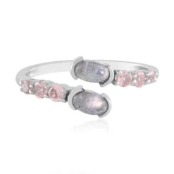 Pinkfarbener Maniry-Labradorit-Silberring