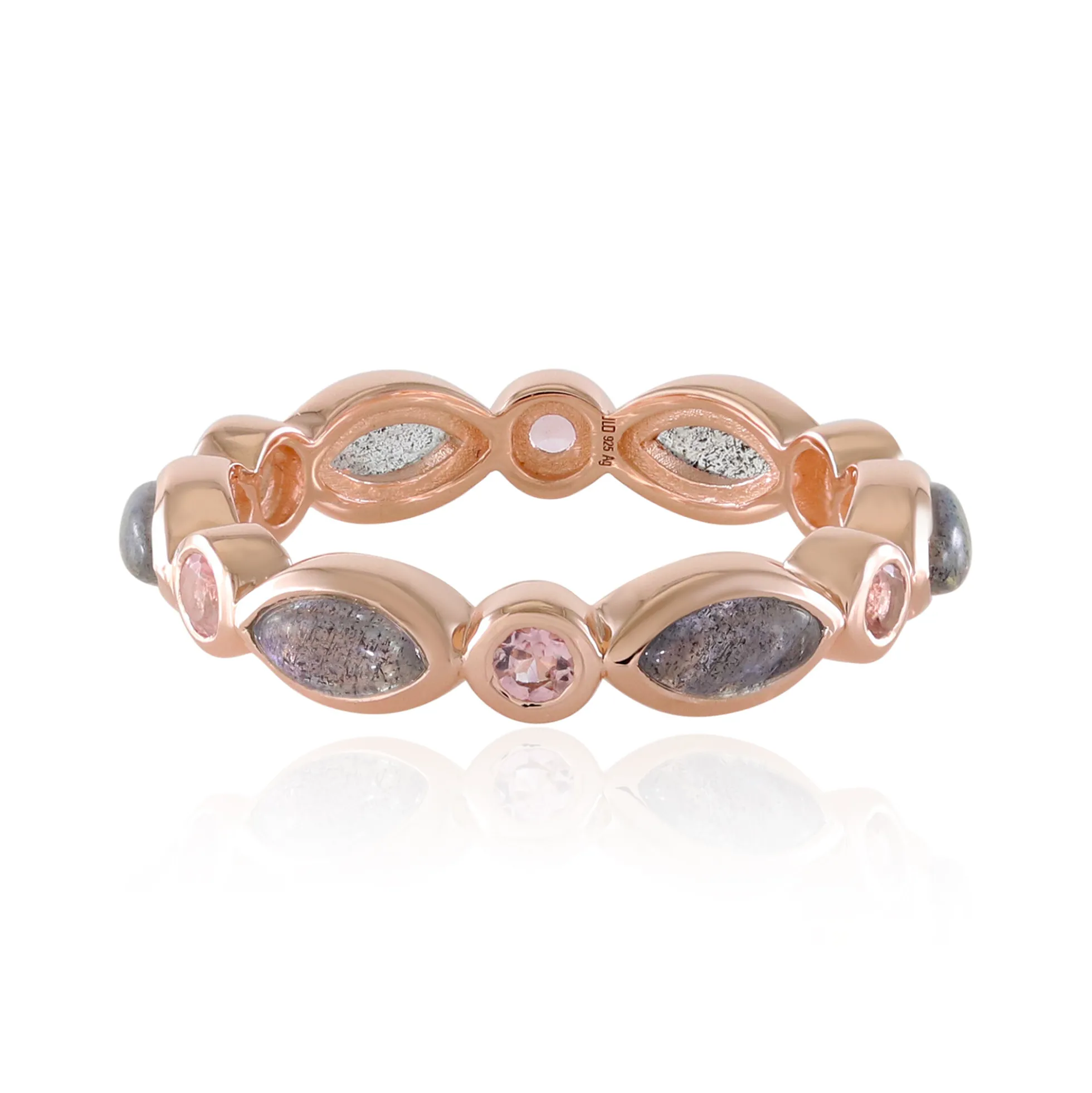 Pinkfarbener Maniry-Labradorit-Silberring