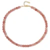 Pinkfarbener Mystik-Achat-Silberhalskette