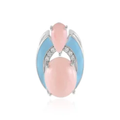 Pinkfarbener Opal-Silberanhänger