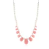 Pinkfarbener Opal-Silbercollier