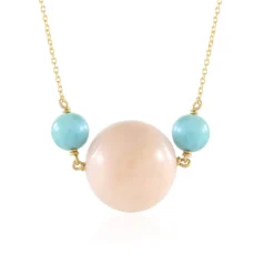 Pinkfarbener Opal-Silbercollier