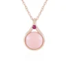Pinkfarbener Opal-Silberhalskette