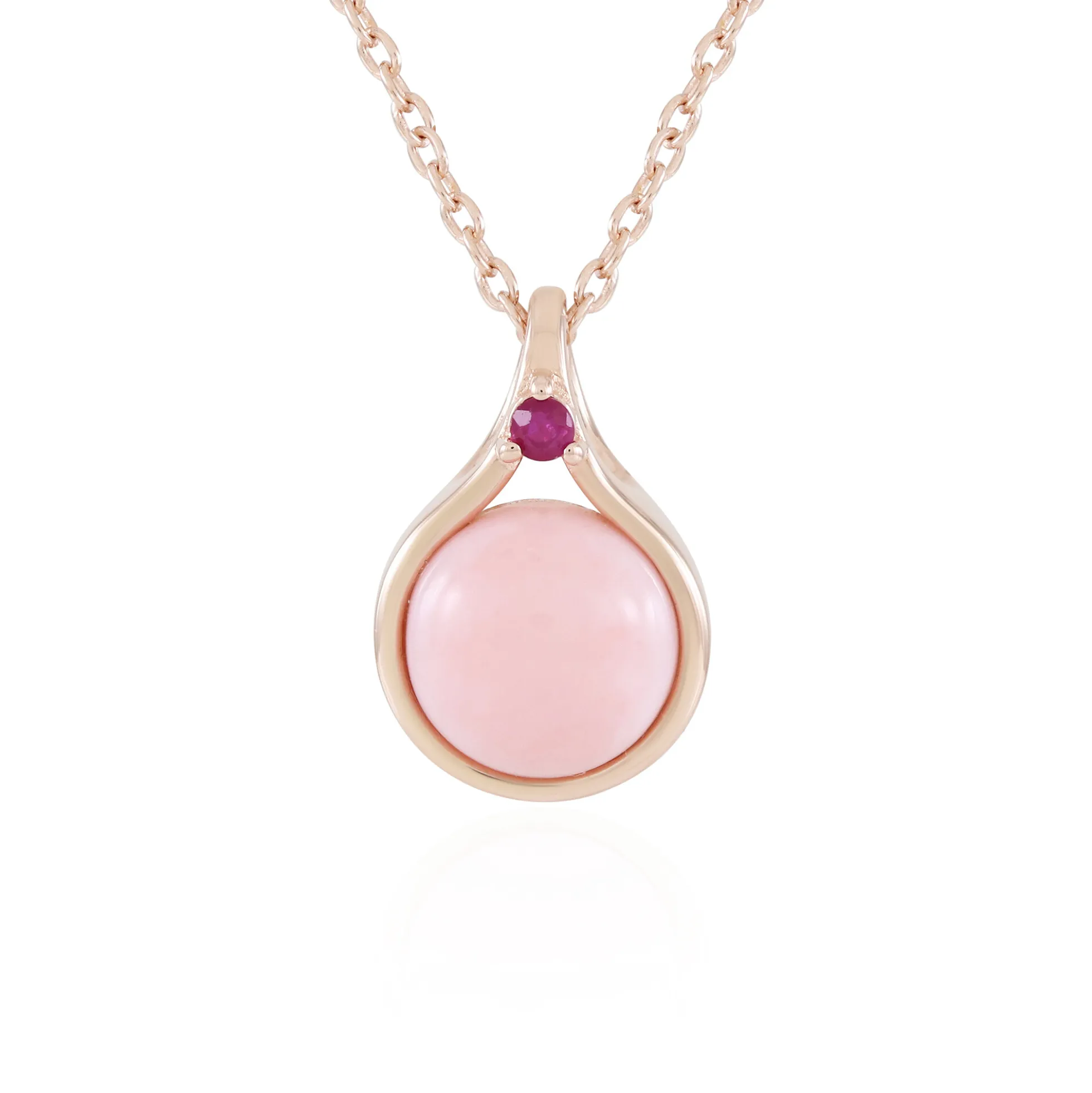 Pinkfarbener Opal-Silberhalskette