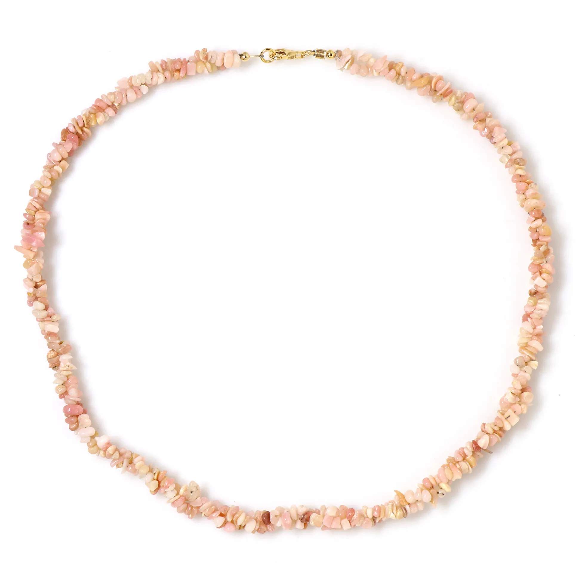 Pinkfarbener Opal-Silberhalskette