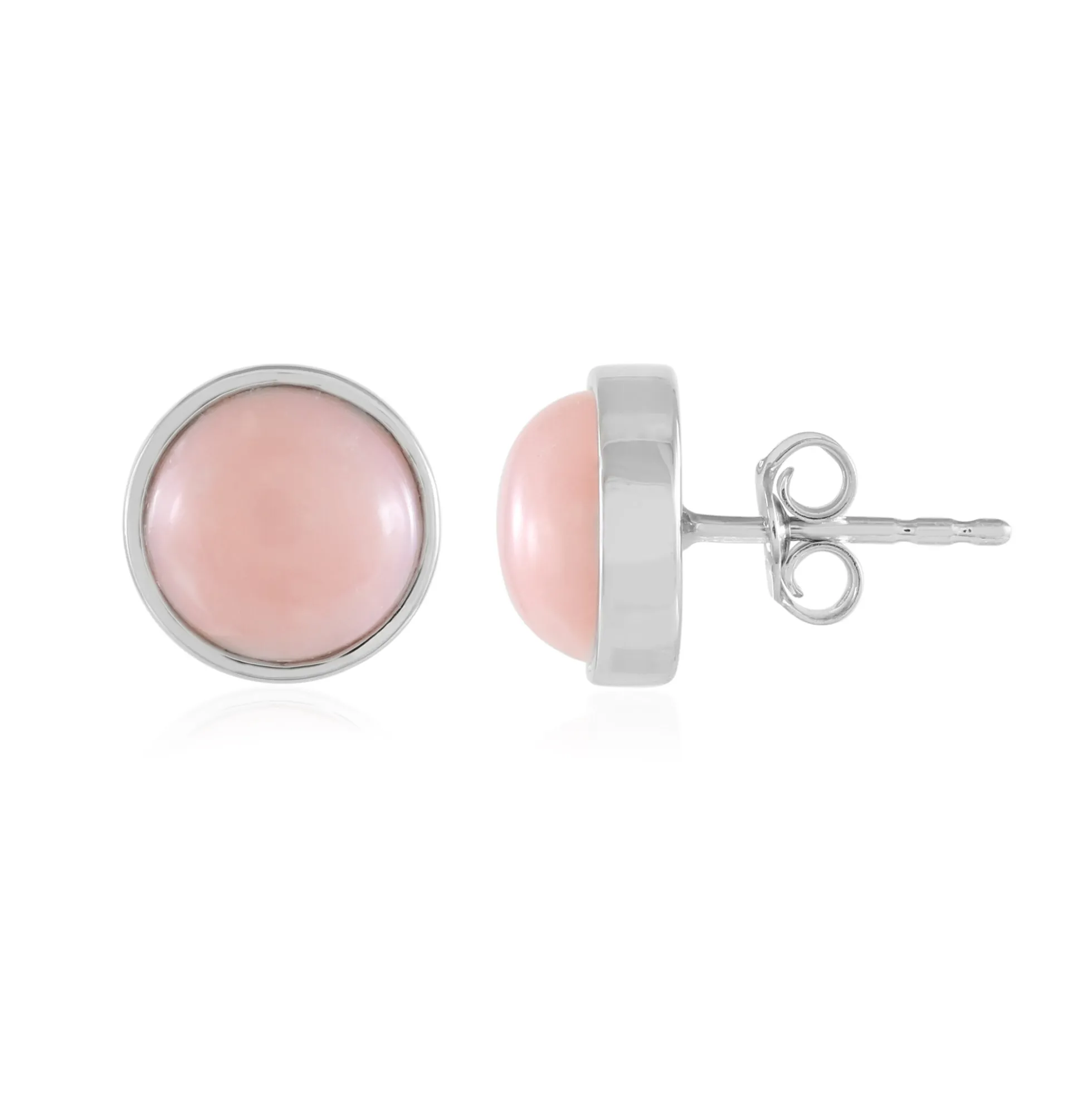 Pinkfarbener Opal-Silberohrringe