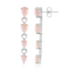 Pinkfarbener Opal-Silberohrringe
