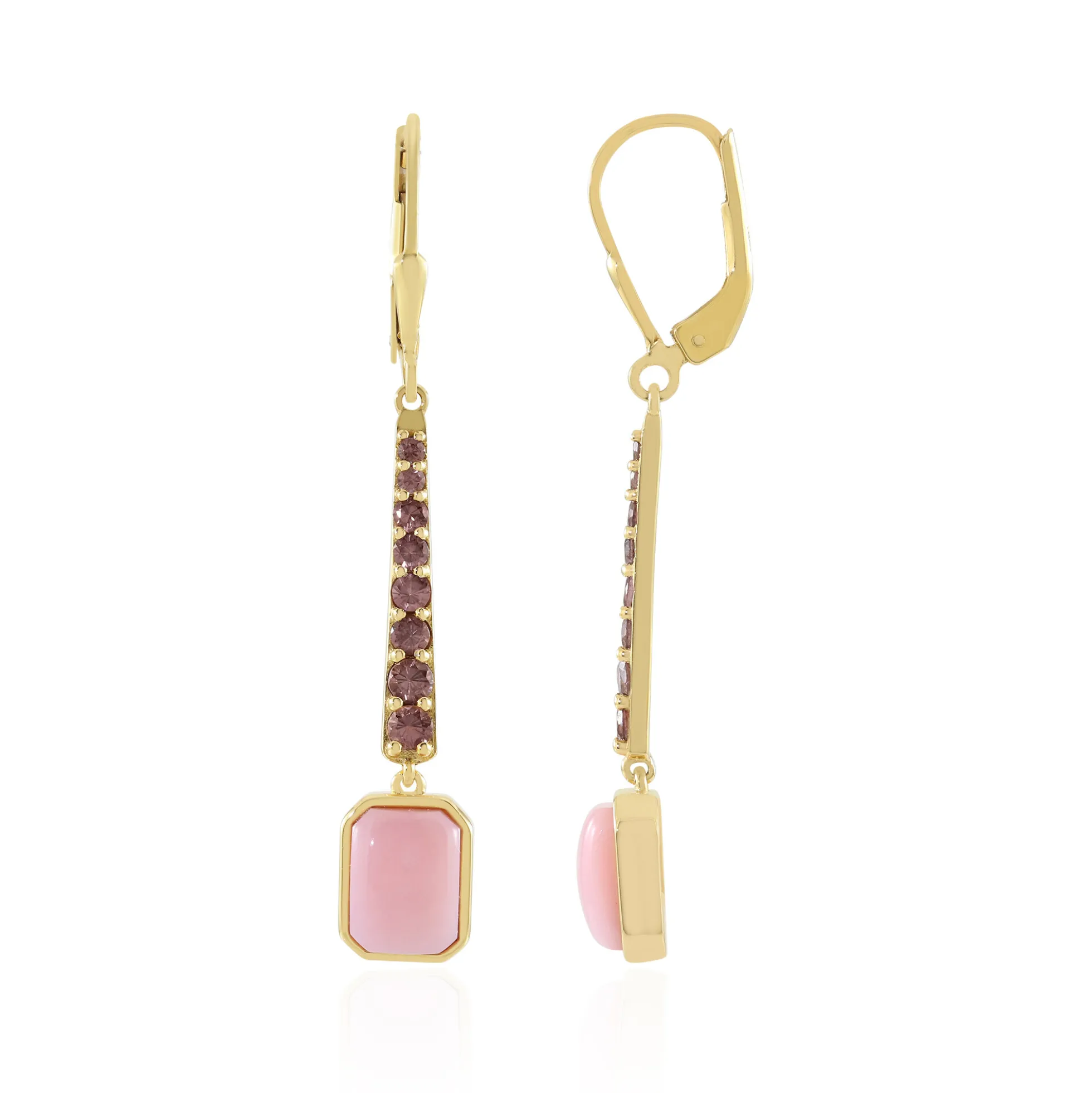 Pinkfarbener Opal-Silberohrringe
