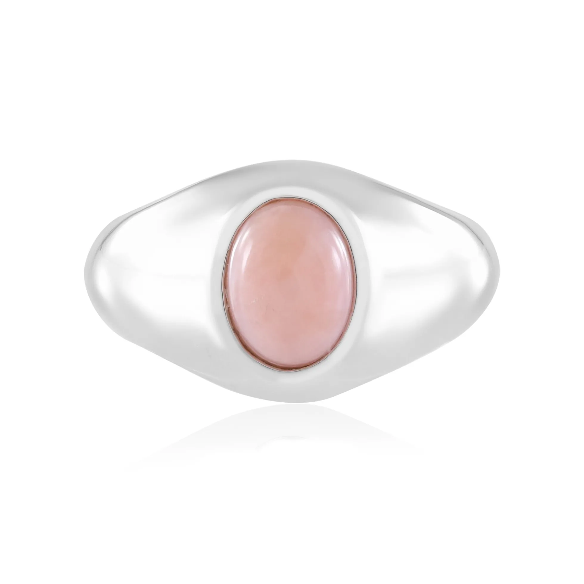 Pinkfarbener Opal-Silberring