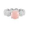Pinkfarbener Opal-Silberring