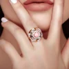Pinkfarbener Opal-Silberring