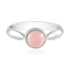Pinkfarbener Opal-Silberring
