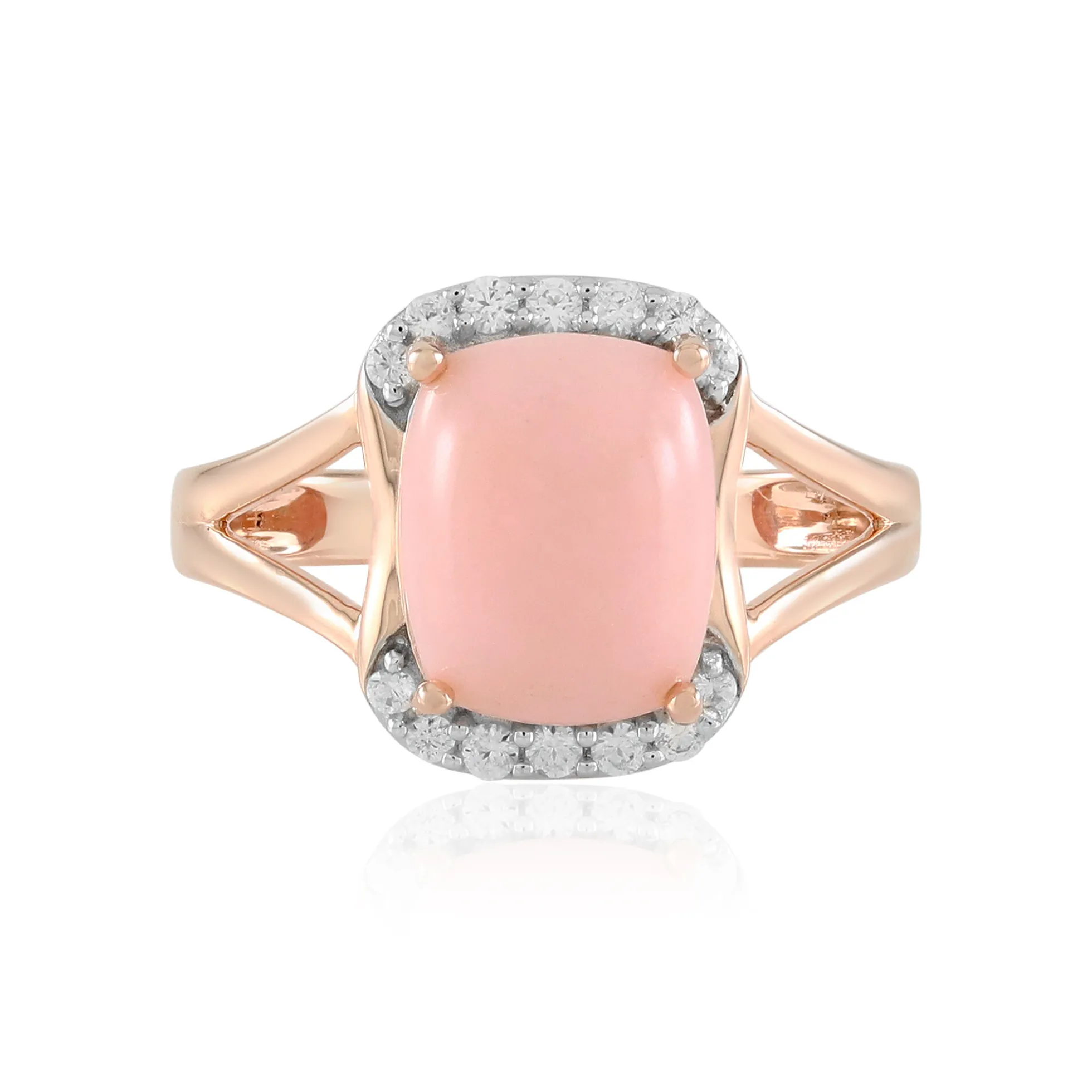 Pinkfarbener Opal-Silberring